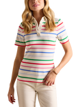Joules Stripe Short Sleeve Polo Shirt, Multi