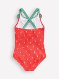 Mini Boden Kids' Fun Cross-Back Swimsuit, Strawberry