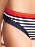 Boden Santorini Stripe Bikini Bottoms, Red/Navy