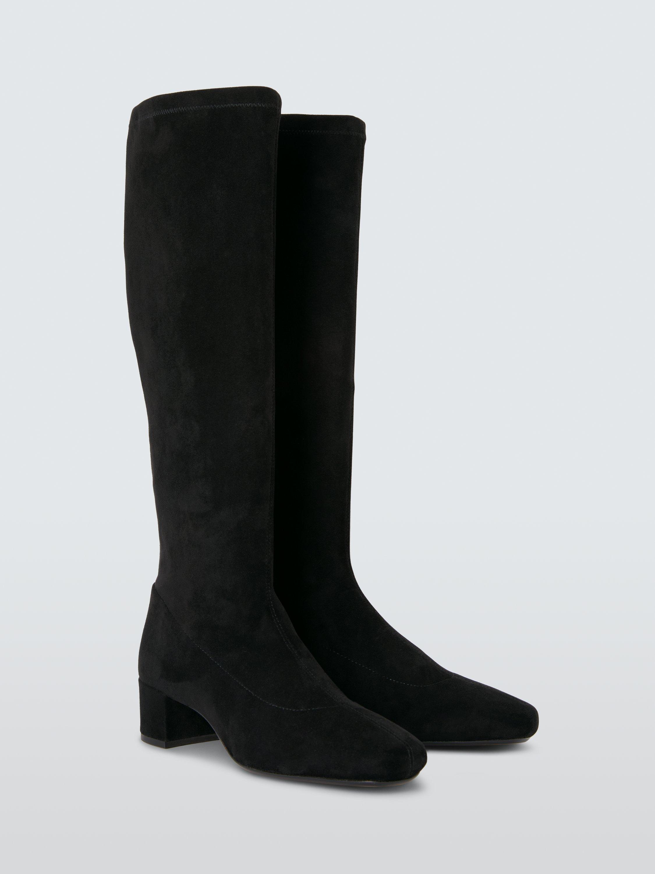 Product image 3 of 6, which shows John Lewis Sable Microfibre Stretch Knee High Boots, Black, 3
