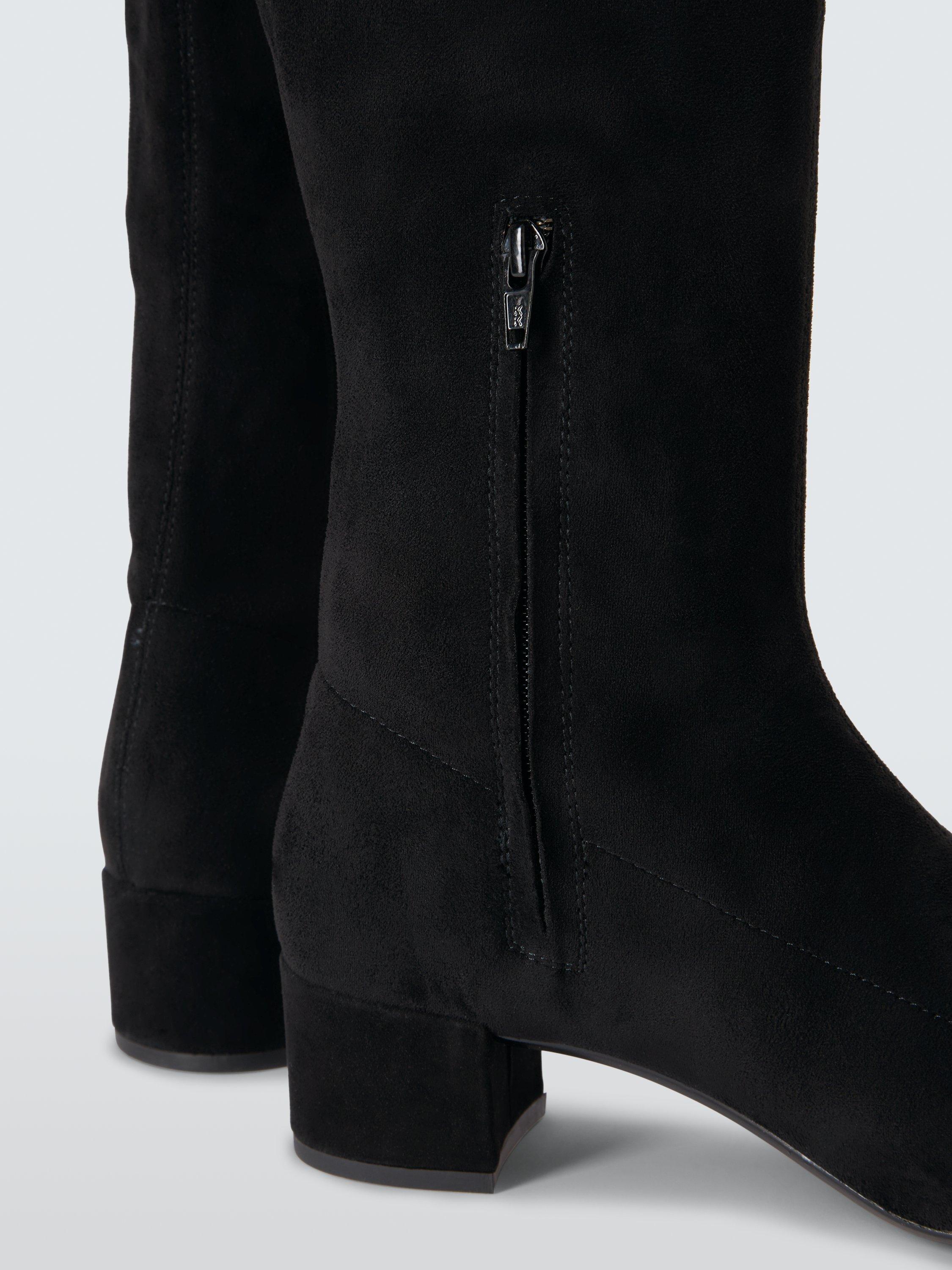 Product image 4 of 6, which shows John Lewis Sable Microfibre Stretch Knee High Boots, Black, 3