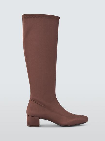 John Lewis Sable City Long Sock Knee High Boots, Brown, Brown