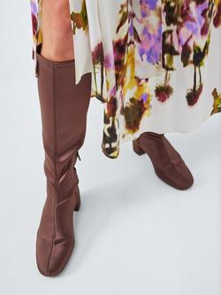 John Lewis Sable City Long Sock Knee High Boots, Brown - view 2, Brown