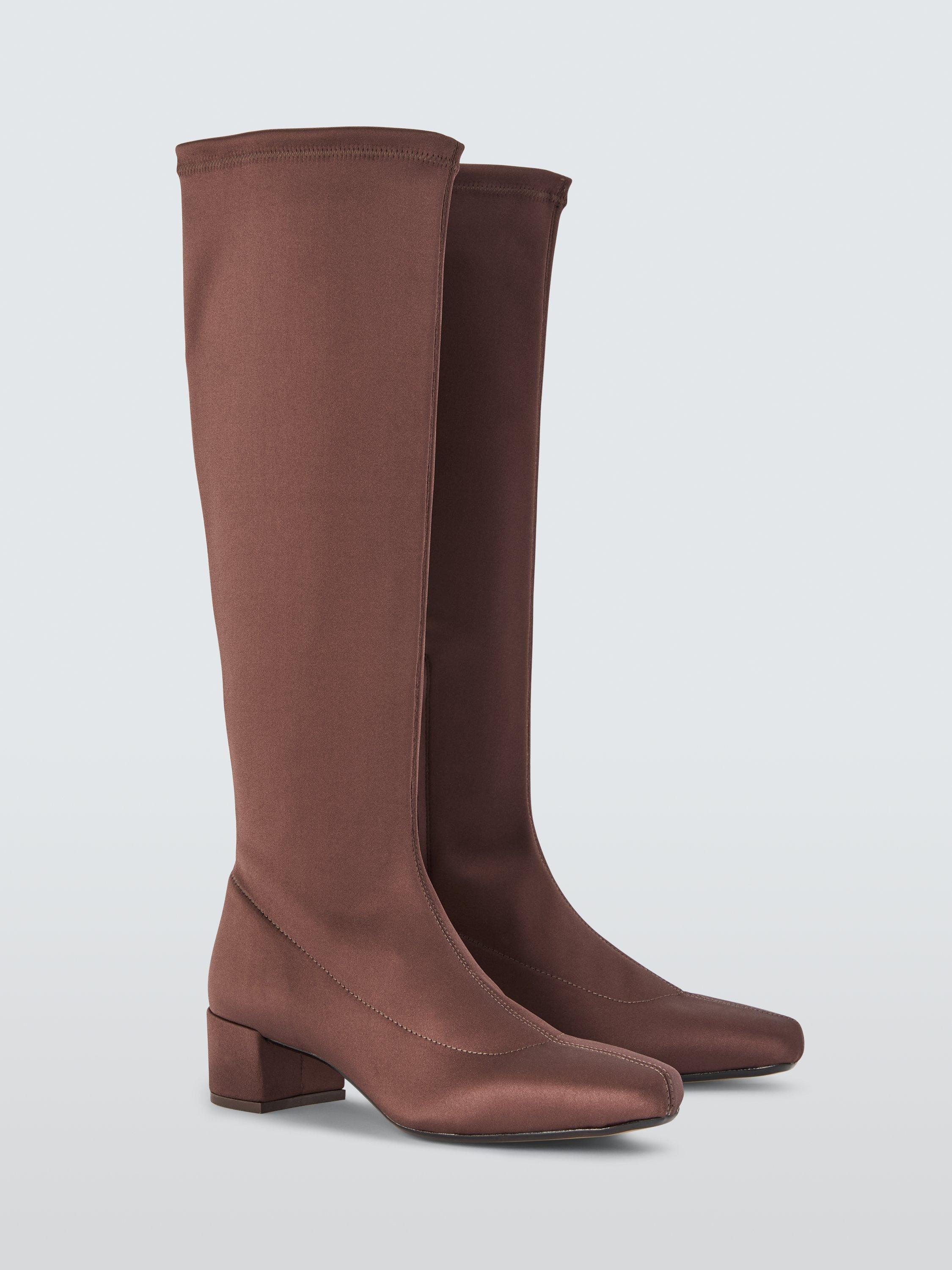 Product image 3 of 6, which shows John Lewis Sable City Long Sock Knee High Boots, Brown, 3