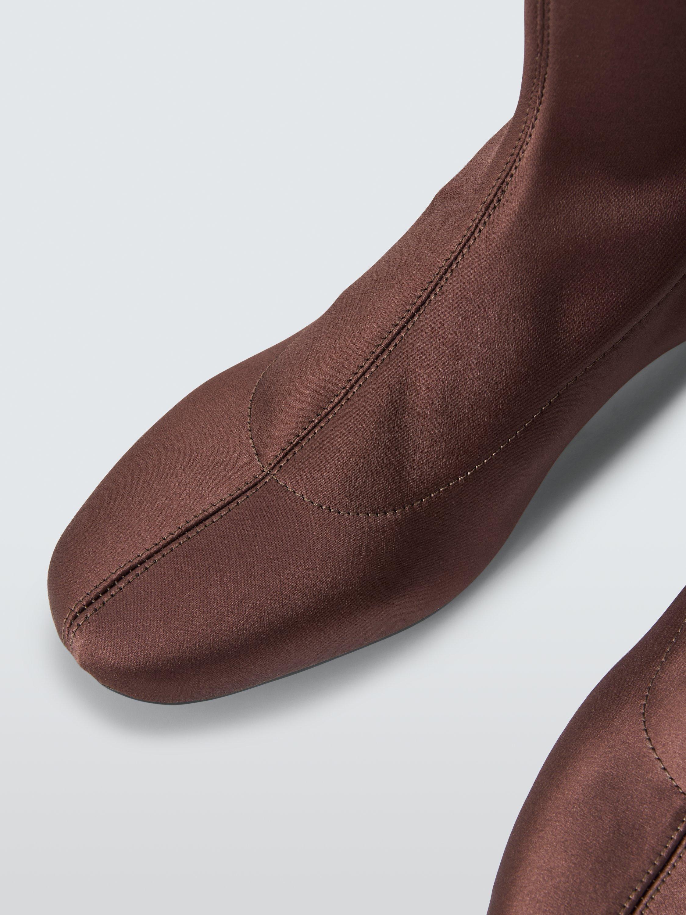 Product image 4 of 6, which shows John Lewis Sable City Long Sock Knee High Boots, Brown, 3