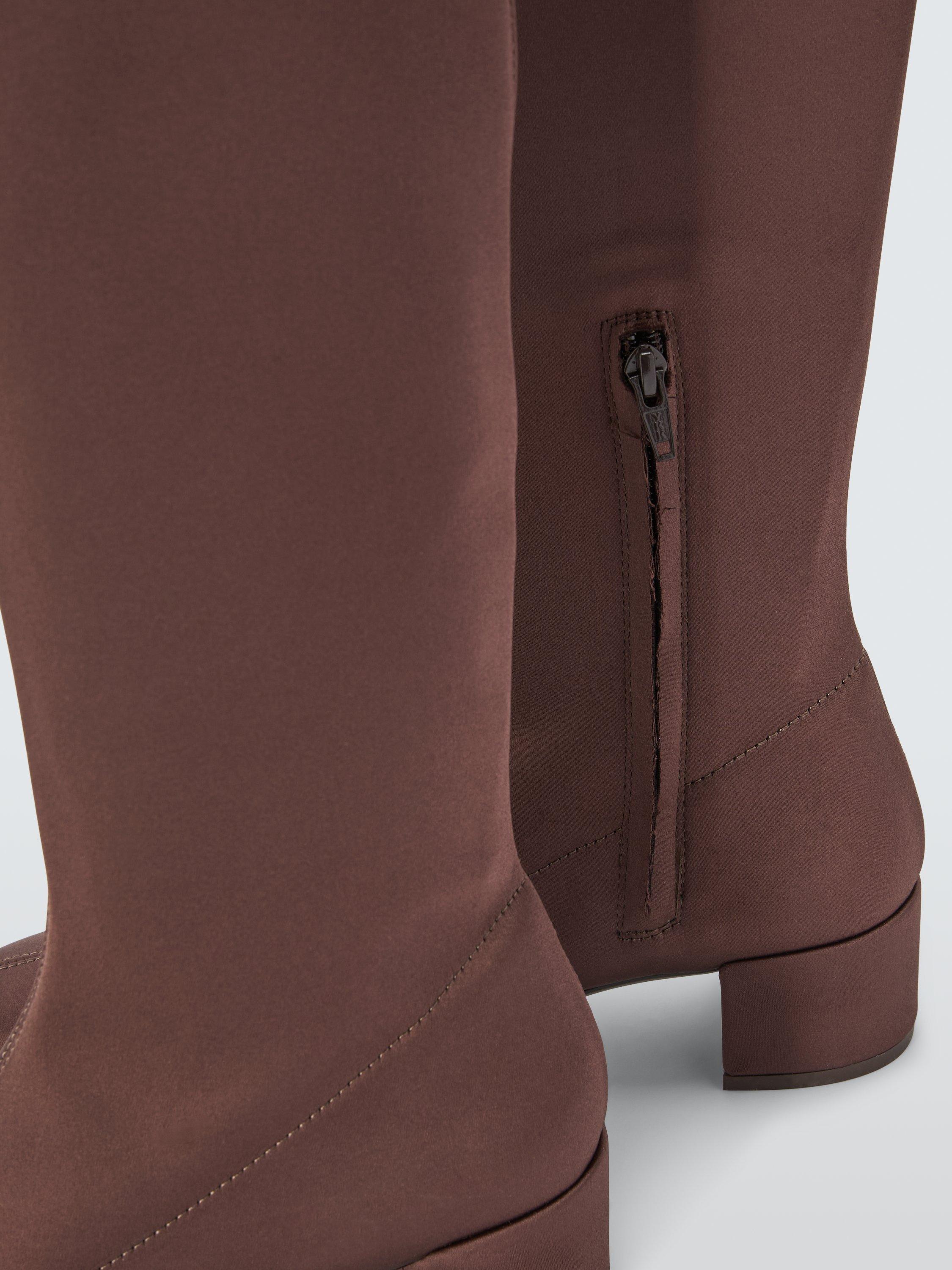 Product image 5 of 6, which shows John Lewis Sable City Long Sock Knee High Boots, Brown, 3