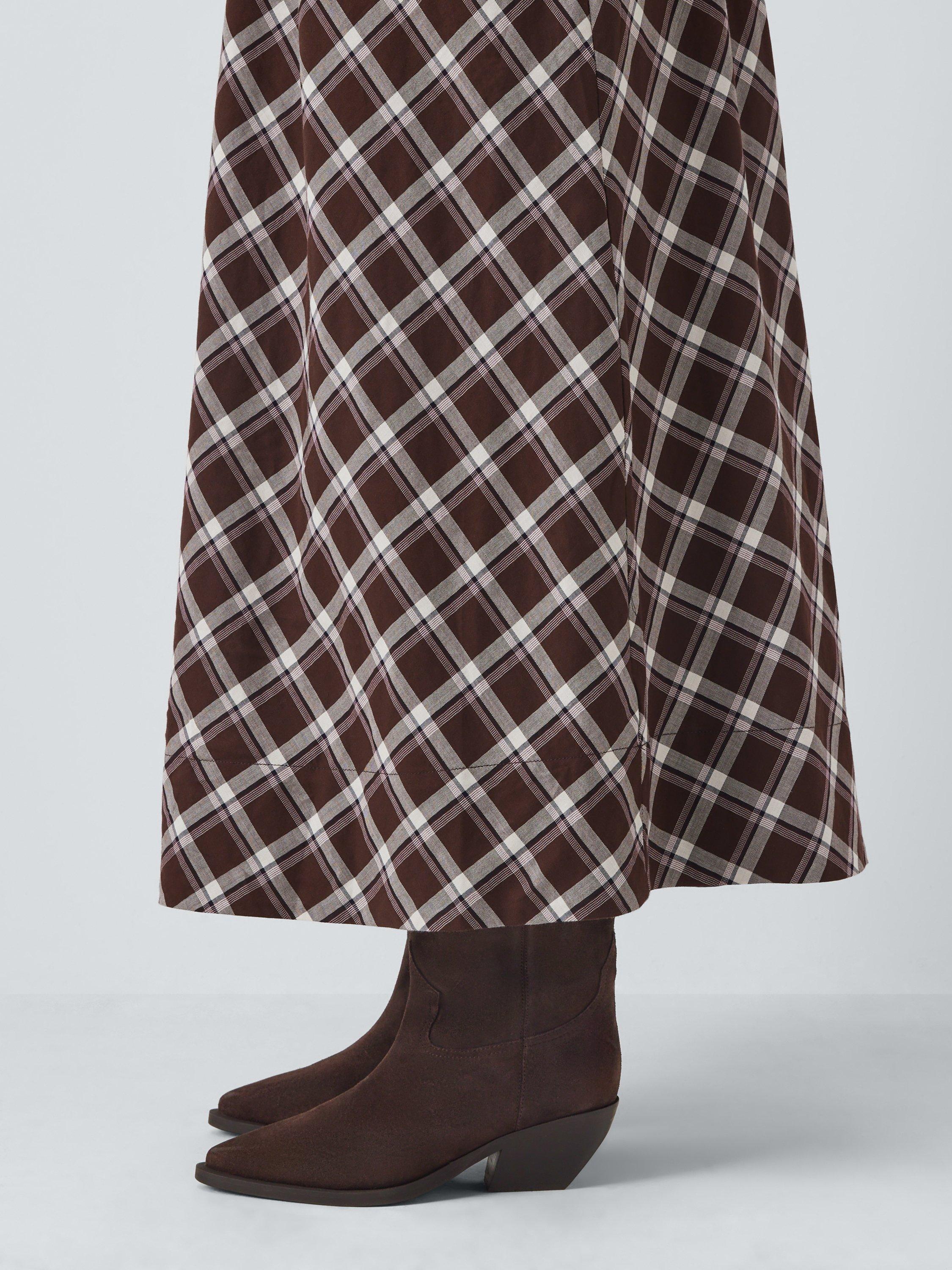 Product image 2 of 6, which shows John Lewis Tailor Austin Suede Western Knee High Boots, Brown, 3