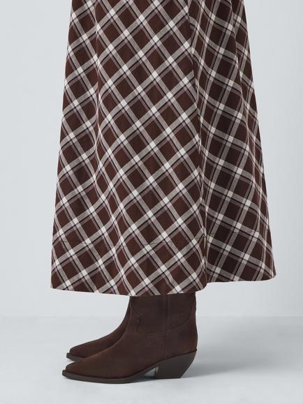 John Lewis Tailor Austin Suede Western Knee High Boots, Brown - view 2, Brown