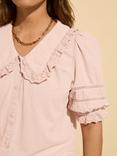 Baukjen Marti Broderie Detail Pure Organic Cotton Blouse, Powder Pink