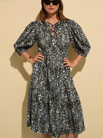 Baukjen Mathilda Abstract Pure Organic Cotton Dress, Black/Multi, Black/Multi