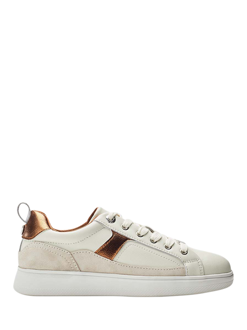 Moda in Pelle Almie Leather Lace Up Trainers, Off White