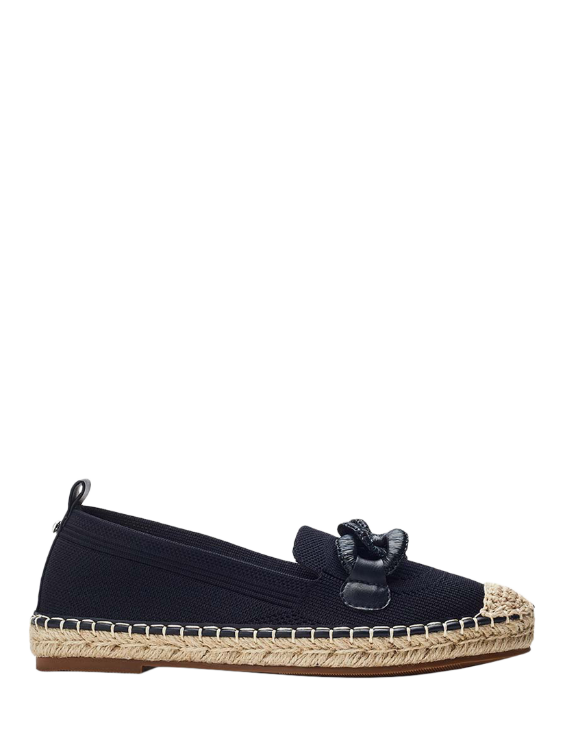 Product image 1 of 4, which shows Moda in Pelle Emaria Knitted Espadrille Loafers, Navy, 3