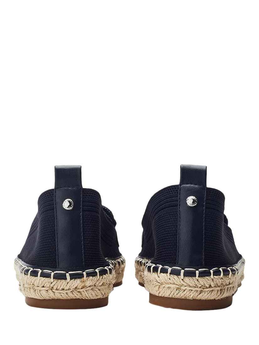 Product image 3 of 4, which shows Moda in Pelle Emaria Knitted Espadrille Loafers, Navy, 3