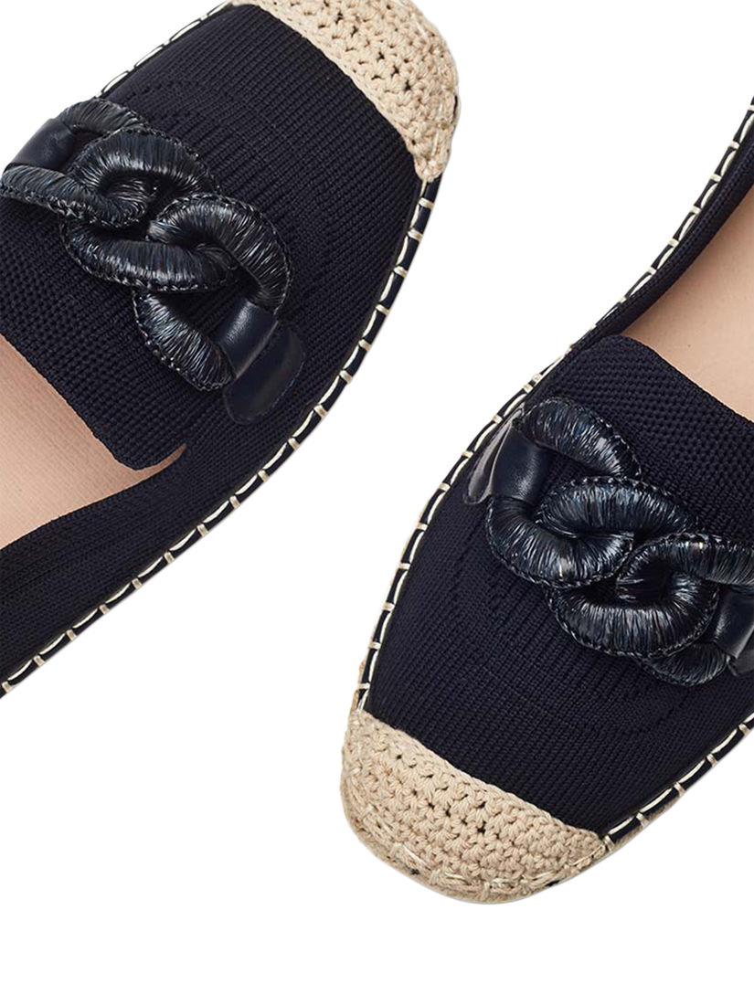 Product image 4 of 4, which shows Moda in Pelle Emaria Knitted Espadrille Loafers, Navy, 3