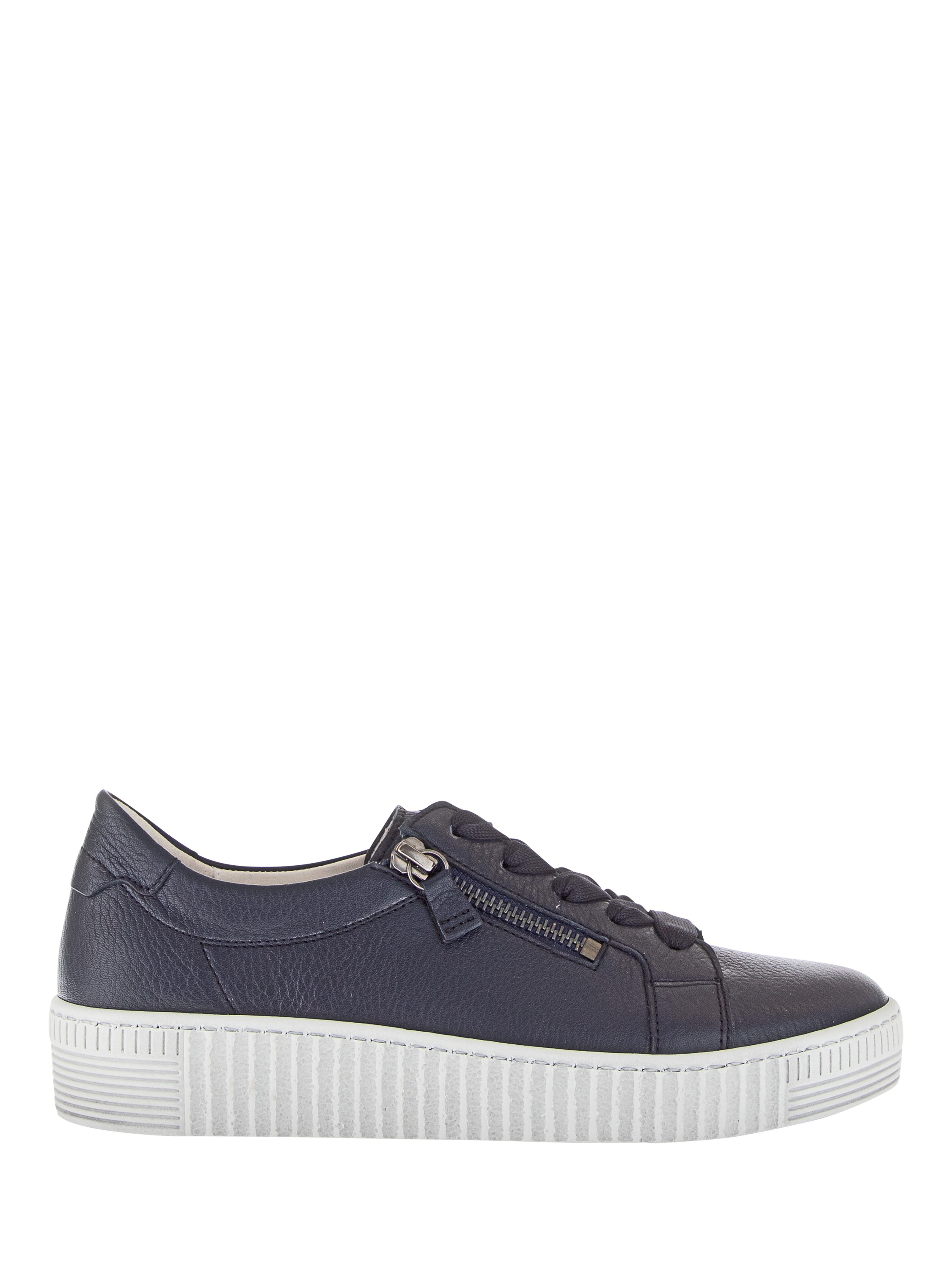 Gabor Wisdom Leather Flatform Trainers, Navy