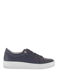 Gabor Wisdom Leather Flatform Trainers, Navy