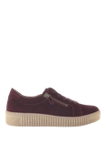 Gabor Wisdom Suede Flatform Trainers, Mulberry