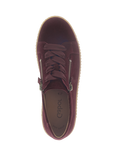Gabor Wisdom Suede Flatform Trainers, Mulberry