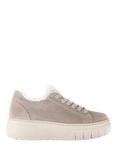 Gabor Romana Suede Faux Fur Lace Up Chunky Trainers, Beige
