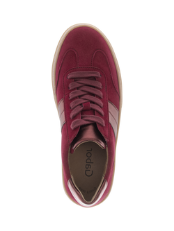 Gabor Steam Suede Lace Up Chunky Trainers, Red/Multi - view 2, Red/Multi