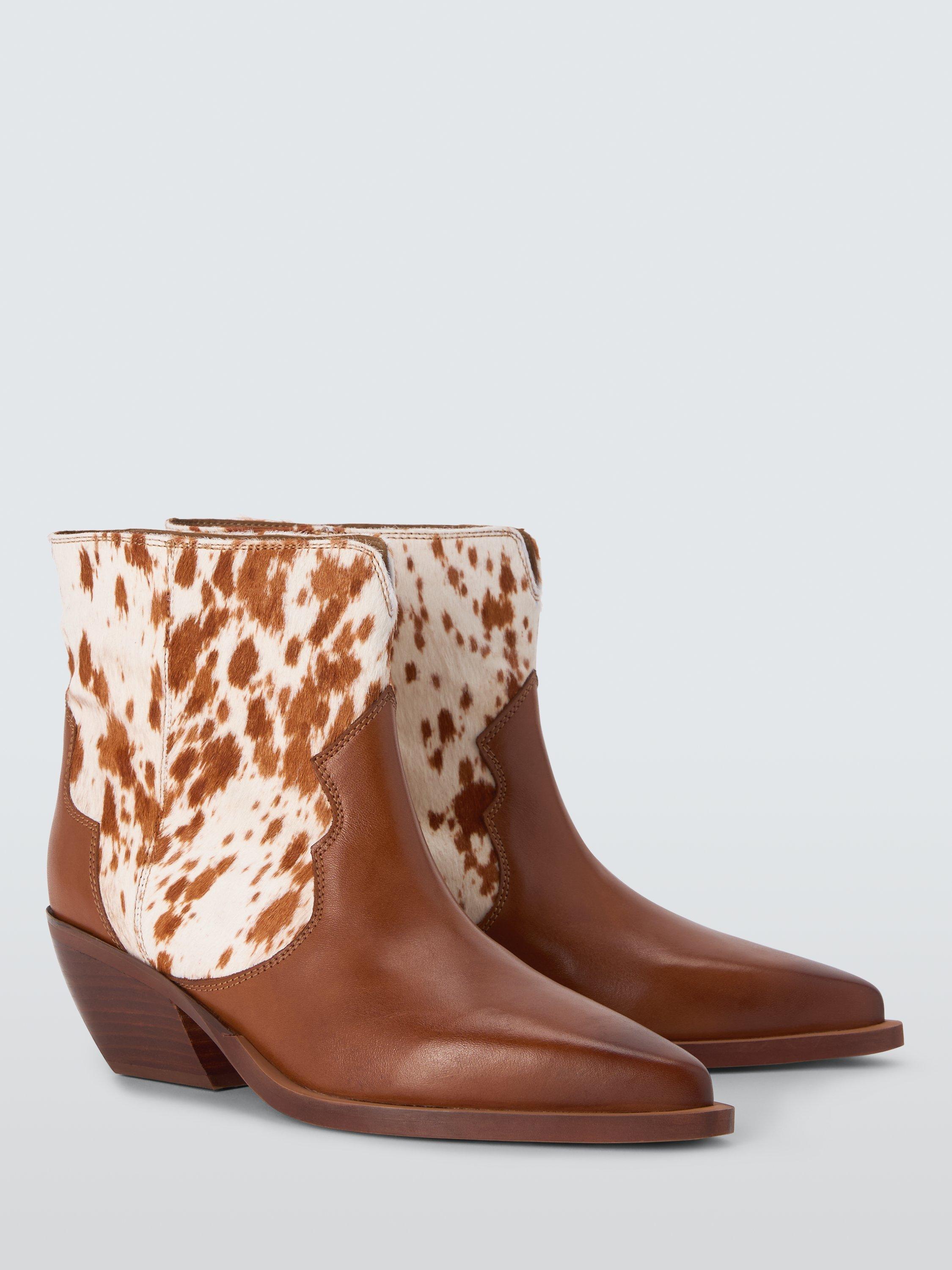 Product image 3 of 6, which shows John Lewis Promise Austin Leather Western Ankle Boots, Brown/Multi, 5
