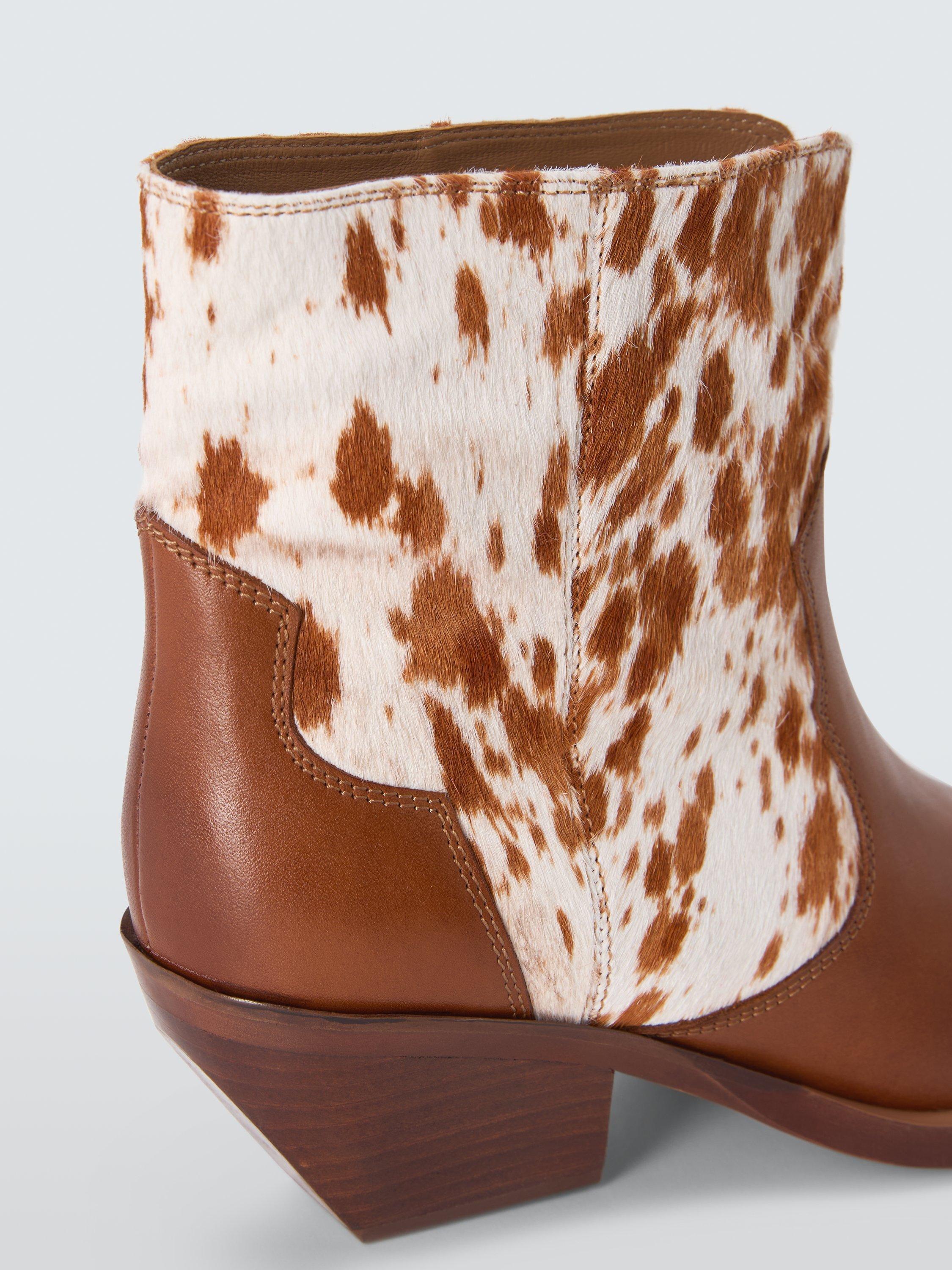 Product image 5 of 6, which shows John Lewis Promise Austin Leather Western Ankle Boots, Brown/Multi, 5