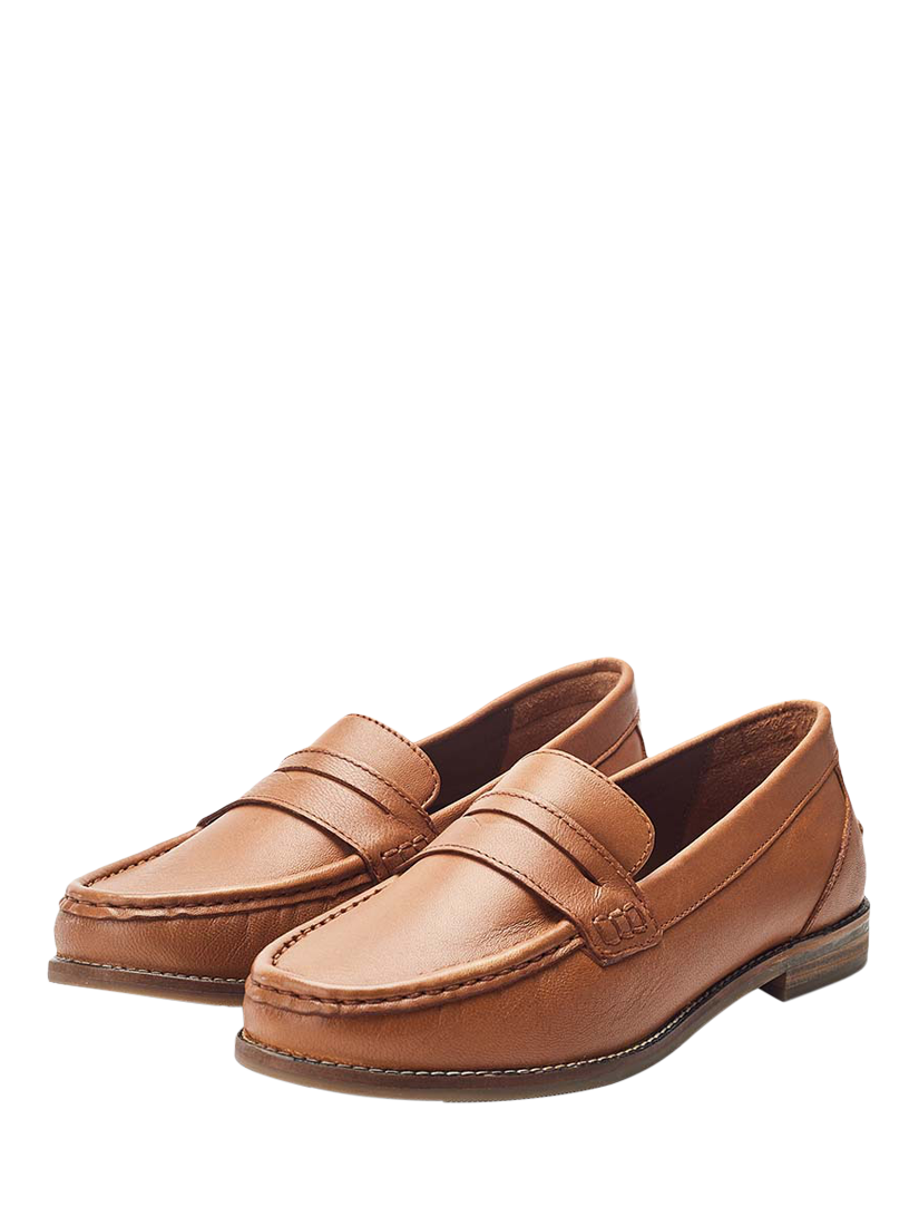 Product image 2 of 4, which shows Moda in Pelle Ercilla Leather Loafers, Tan, 3