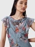 AllSaints Flora Printed Maxi Dress, Adena Dusty Blue/Multi