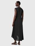 AllSaints Lyra Lace-Trim Sleeveless Linen Midi Dress
