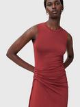 AllSaints Rivi Crew Neck Ruched Stretch Dress