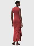 AllSaints Rivi Crew Neck Ruched Stretch Dress