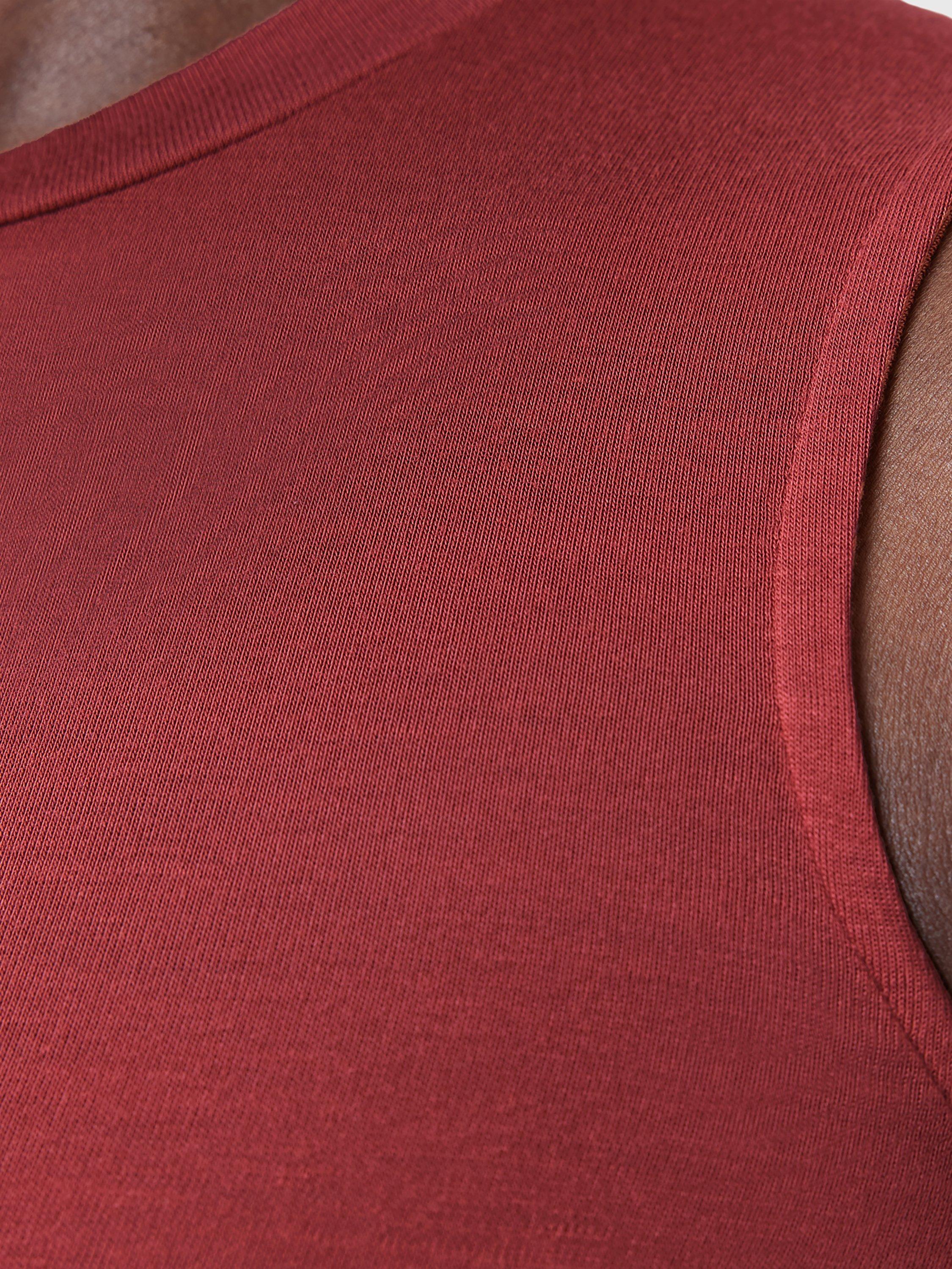 Product image 8 of 8, which shows AllSaints Rivi Crew Neck Ruched Stretch Dress, Red, 10