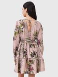 AllSaints Xanthe Floral Mini Dress, Pink/Multi
