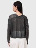 AllSaints Kaito V-Neck Long Sleeved Jacquard Knit Jumper