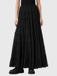 AllSaints Eva Texture Tiered Maxi Skirt