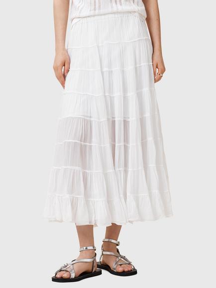 AllSaints Eva Midi Skirt, White