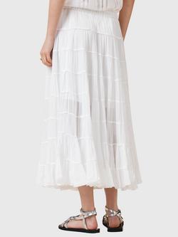 AllSaints Eva Midi Skirt - view 2, White Natural
