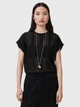 AllSaints Giana Crochet Tank Top, Black
