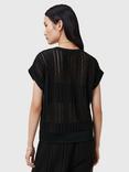 AllSaints Giana Crochet Tank Top, Black