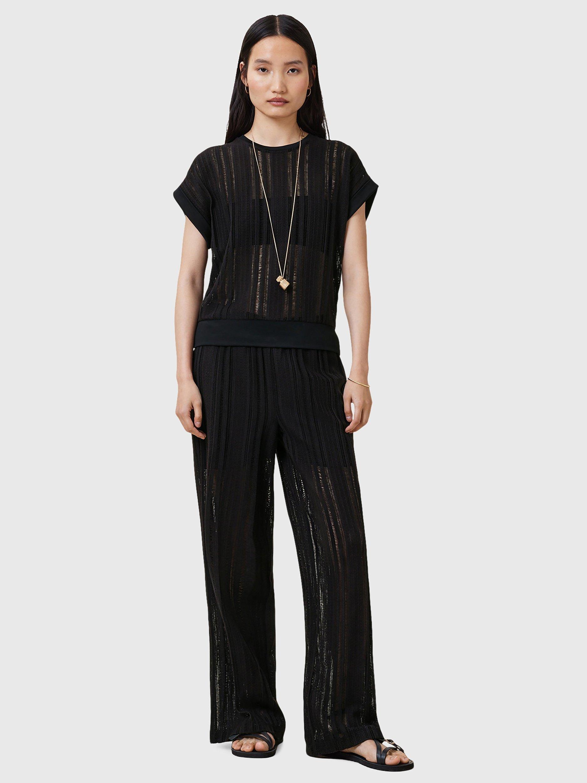 Product image 3 of 6, which shows AllSaints Giana Crochet Tank Top, Black, L