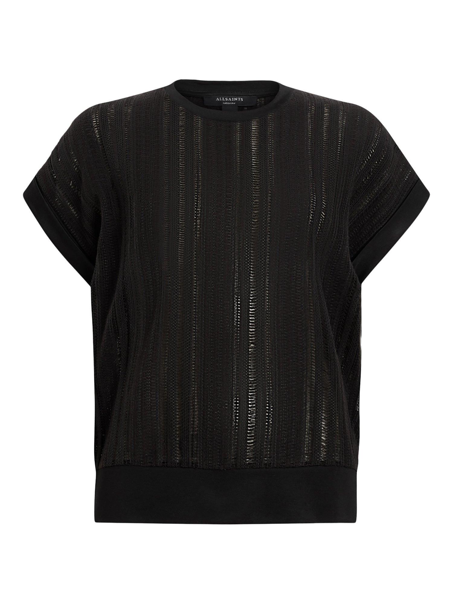 Product image 4 of 6, which shows AllSaints Giana Crochet Tank Top, Black, L