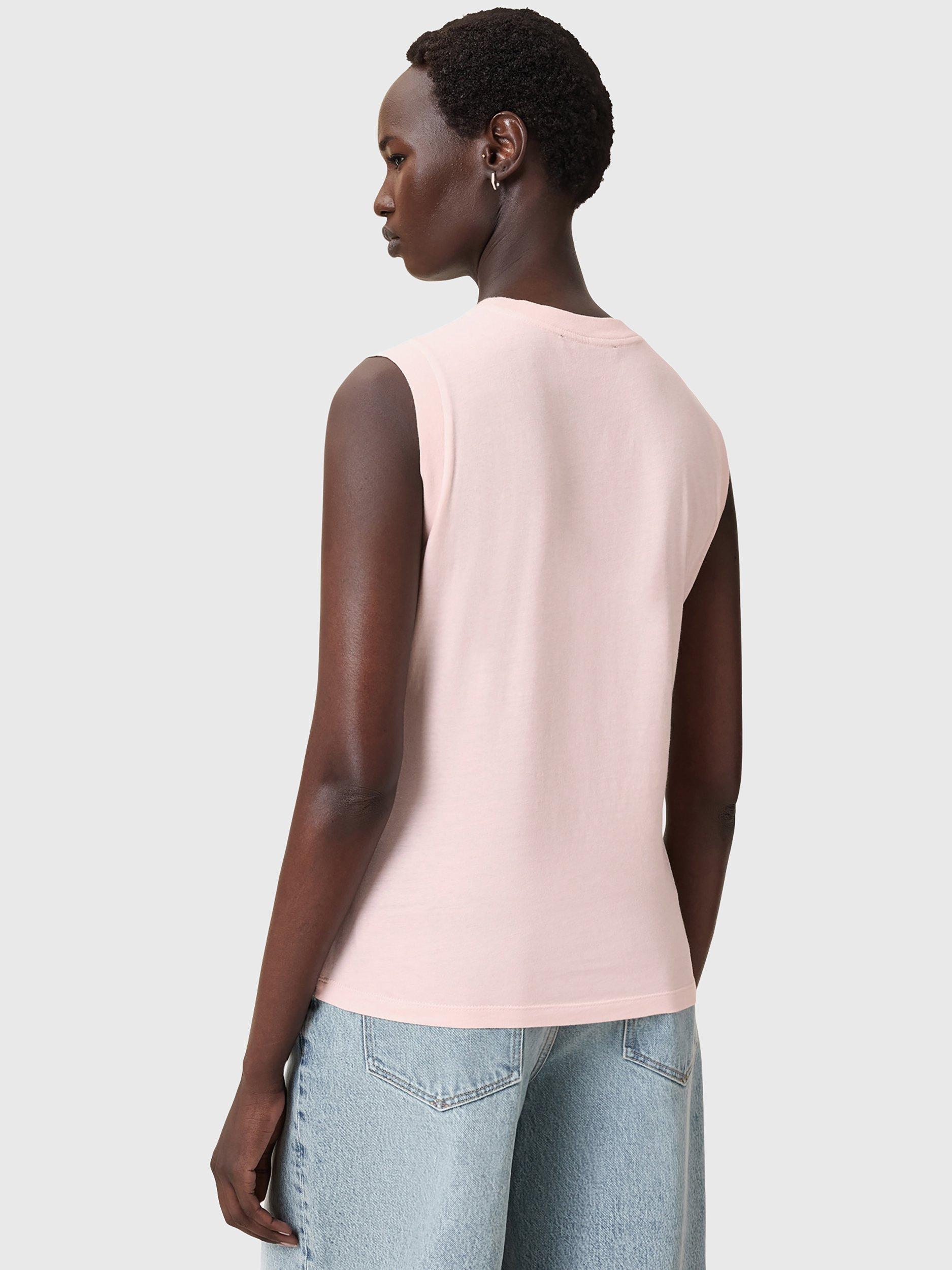 Product image 2 of 6, which shows AllSaints Imogen Organic Cotton Tank Top, Pink, XS