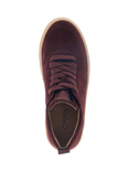 Gabor Story Lace Up Flatform Suede Trainers, Mulberry