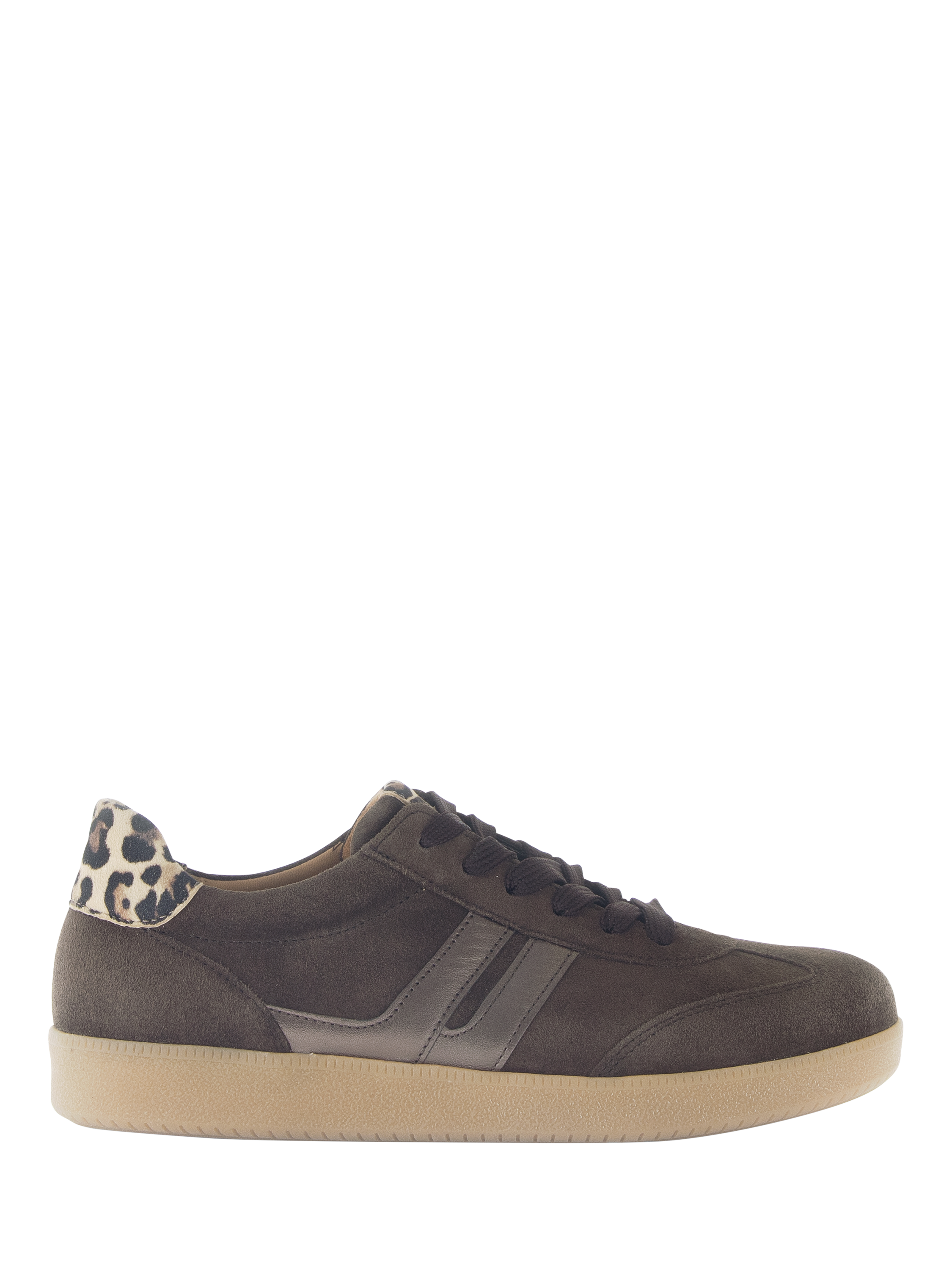 Product image 1 of 4, which shows Gabor West Suede Lace Up Trainers, Brown/Multi, 3