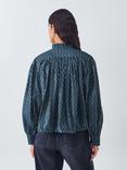 AND/OR Boho Tie Neck Blouse, Navy