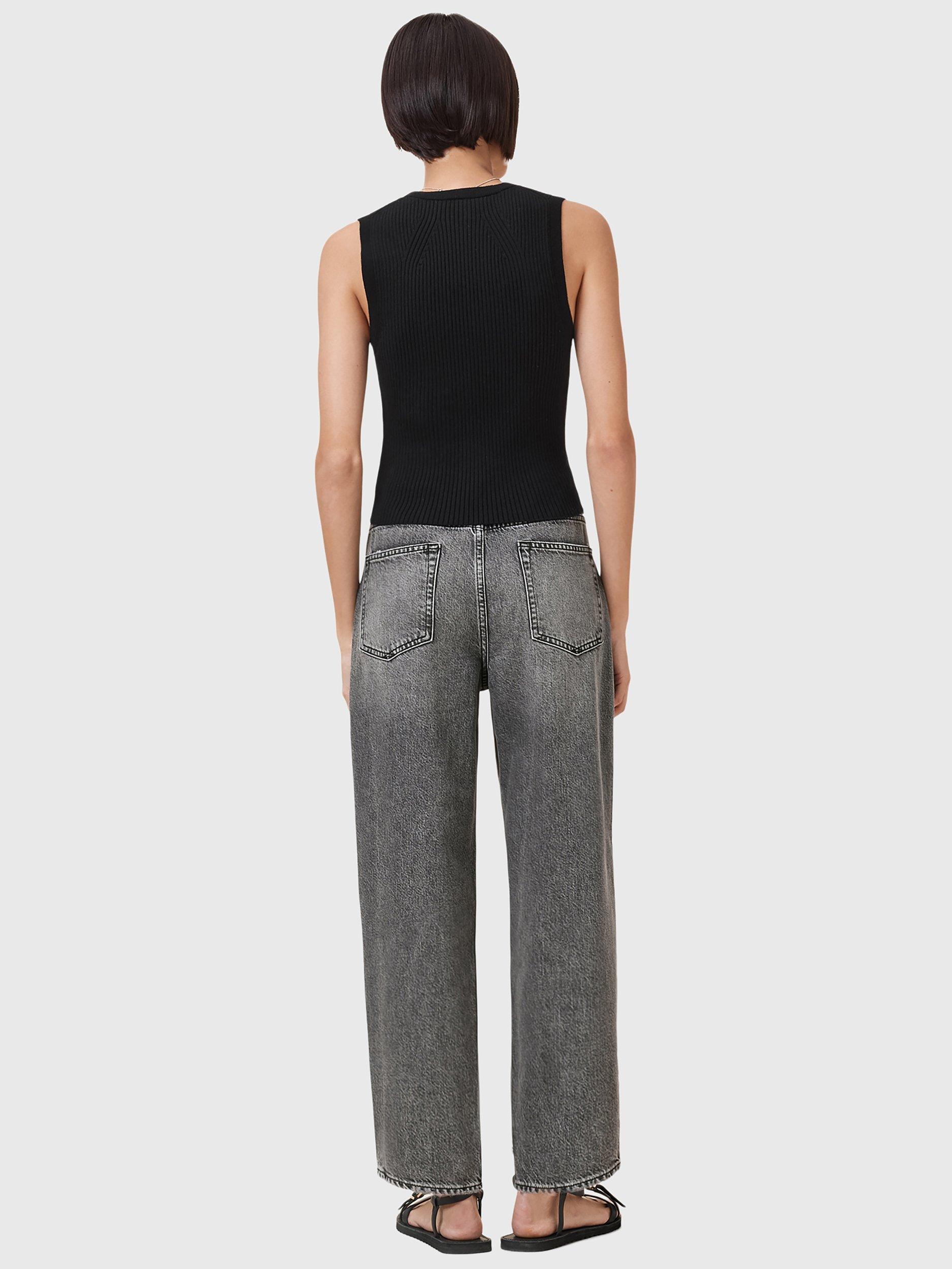 Product image 7 of 8, which shows AllSaints Daisy Elasticated Barrell Jeans, Washed Grey, 8
