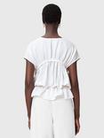 AllSaints Remy Peplum Tie Detail Sleeveless Linen Blend Top