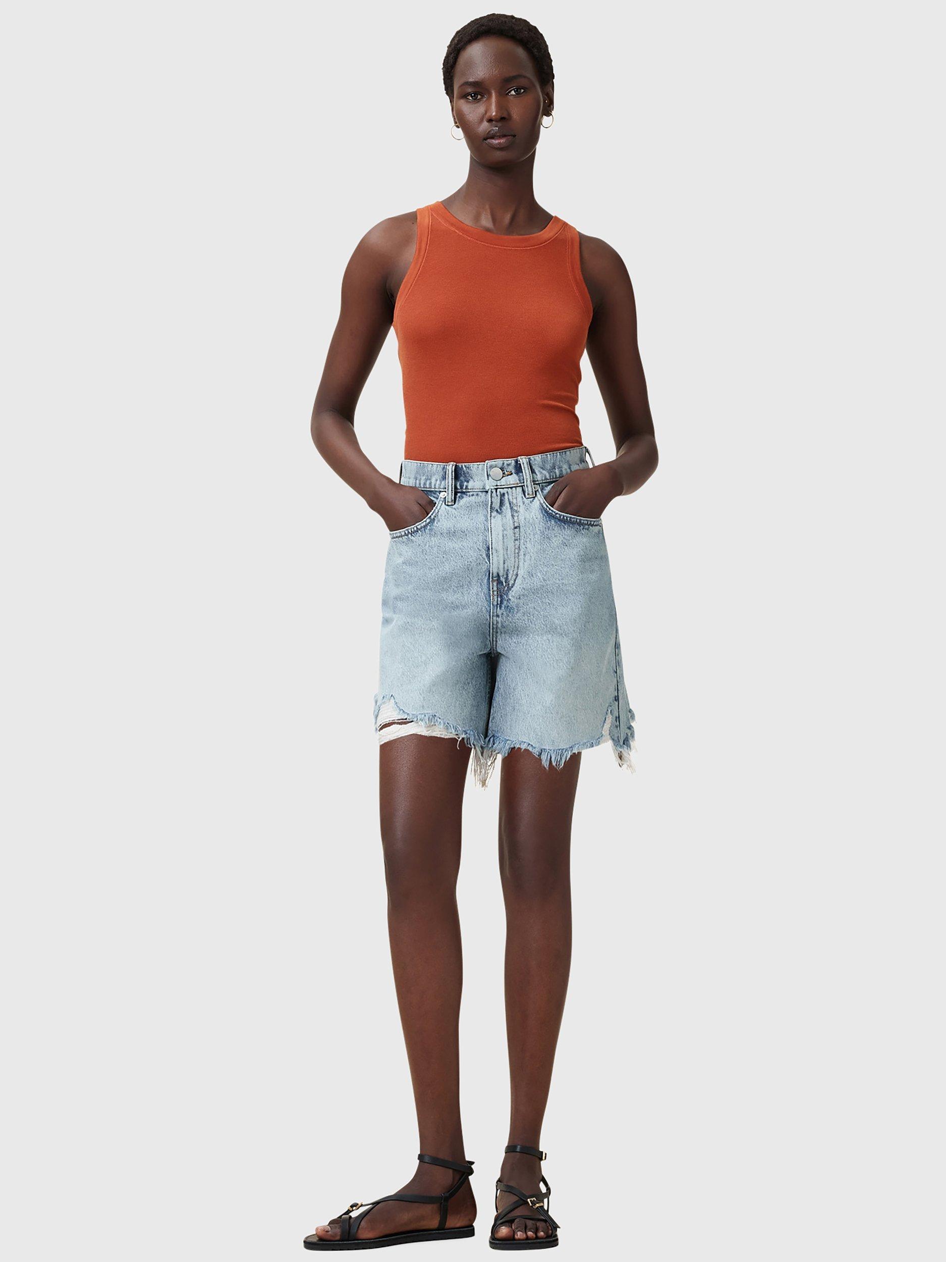 Product image 3 of 11, which shows AllSaints Rina Crew Neck Sleeveless Tank Top, Burnt Brick Red, L