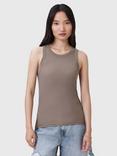 AllSaints Rina Crew Neck Tank Top, Pine Bark Brown