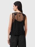 AllSaints Rye Sleeveless Floral Embroidered Round Neck Top